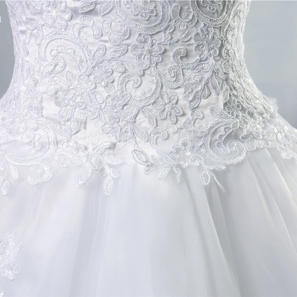 Robe de Mariée en Tulle Blanc Ivoire avec Traîne, Grande Taille, Haute Qualité, ZJ9059 2019 2020