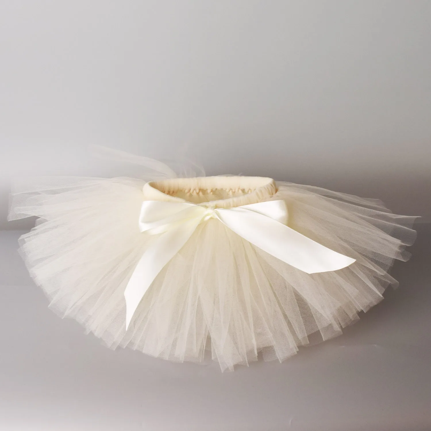 Ivory Solid Baby Girls Fluffy Tutu Skirt & Headband Set Newborn Photo Prop Costume Infant Birthday Tulle Tutus For 0-12M