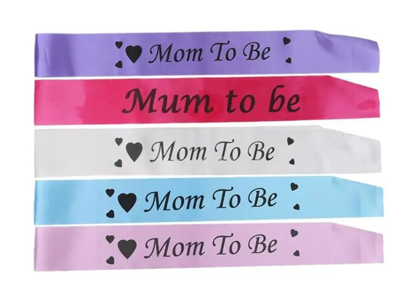 Baby Shower Mother Mommy Mom To Be Sash Banner Ribbon Satin Favors Mum Party Gift it's a girl pink it's a boy blue purple white