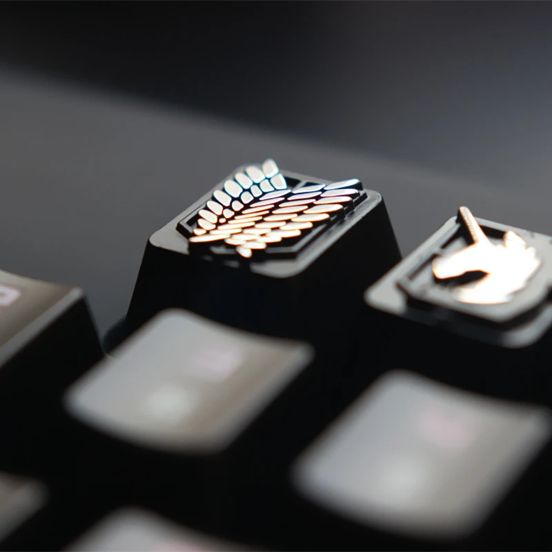 Keycap dostosuj klawisze ze stopu cynku do klawiatury mechanicznej 1 zestaw Shingeki no Kyojin klucz Anime czapki R4 wysokość Cherry MX axis