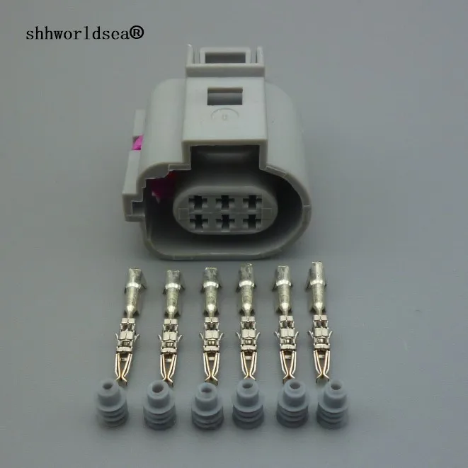 Shhworldsea 5 Sets 6 Pin 42121200 Automotive Connector 1.5mm car auto Waterproof Auto Plug 1J0 973 713 G For VW