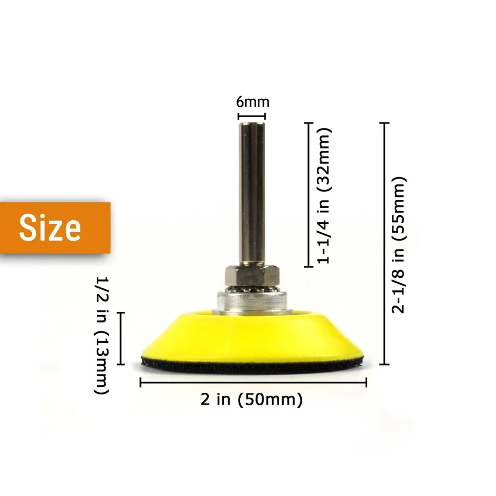 2 Inch(50mm) Back-up Sanding Pad + 6mm Shank for 2