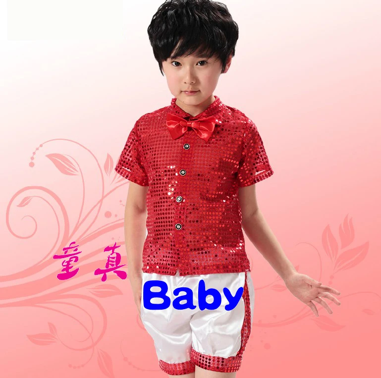 modern jazz dance costume girl sequin top hip hop dance costumes kids children cheerleader costume Choir clothes Tops and pants