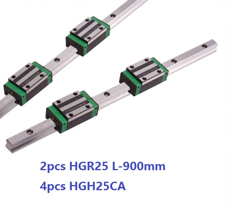 

2pcs China made HGR25 L-900mm linear guide/rail + 4pcs HGH25CA linear narrow blocks CNC router parts