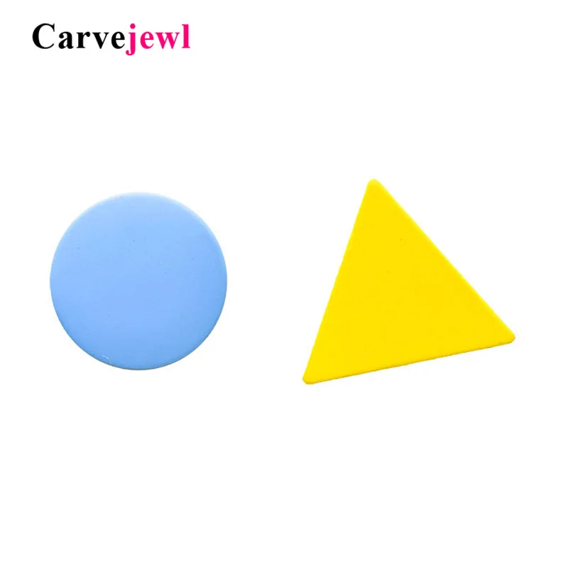 Carvejewl asymmetric Stud Earring for Women teen jewelry sprayed color round triangle Geometric earring Brincos Bijoux accessory