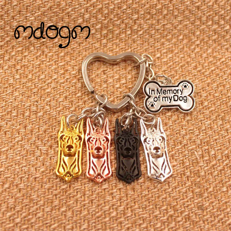 Cute Doberman Dog Animal  Purse Handbag Charm Handmade Pendant Keychain For Bag Car Women Men Key Ring Love Jewelry K024