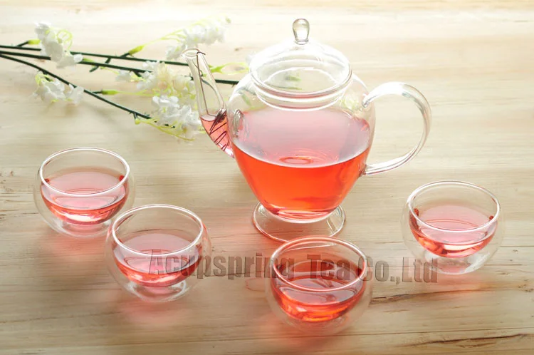 Beautiful 480ml Glass teapot with infuser/filter+ 4/6 Cup,tea set for Chinese/flower/black/green/white/yellow/dahongpao/puer tea