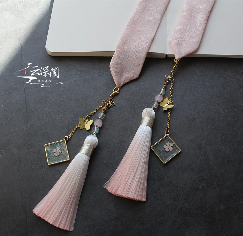 Hanfu ผมโบราณสไตล์ Gradient Tassel ผมสไตล์สาว Tiara อุปกรณ์เสริมผม Band