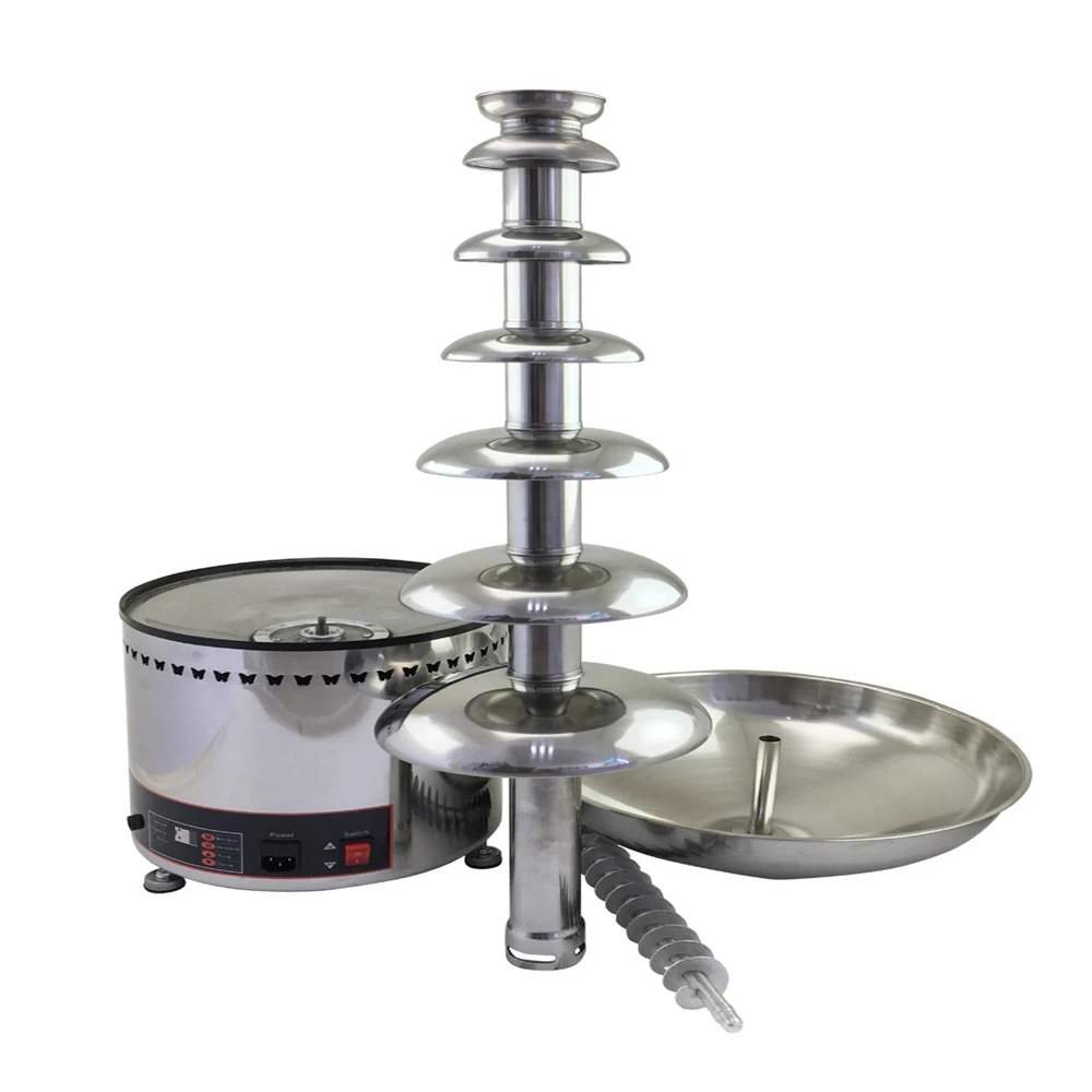 110V 220V 7 Layers Stainless Steel Commercial Chocolate Fountain Machine Chocolate Waterfall Machine
