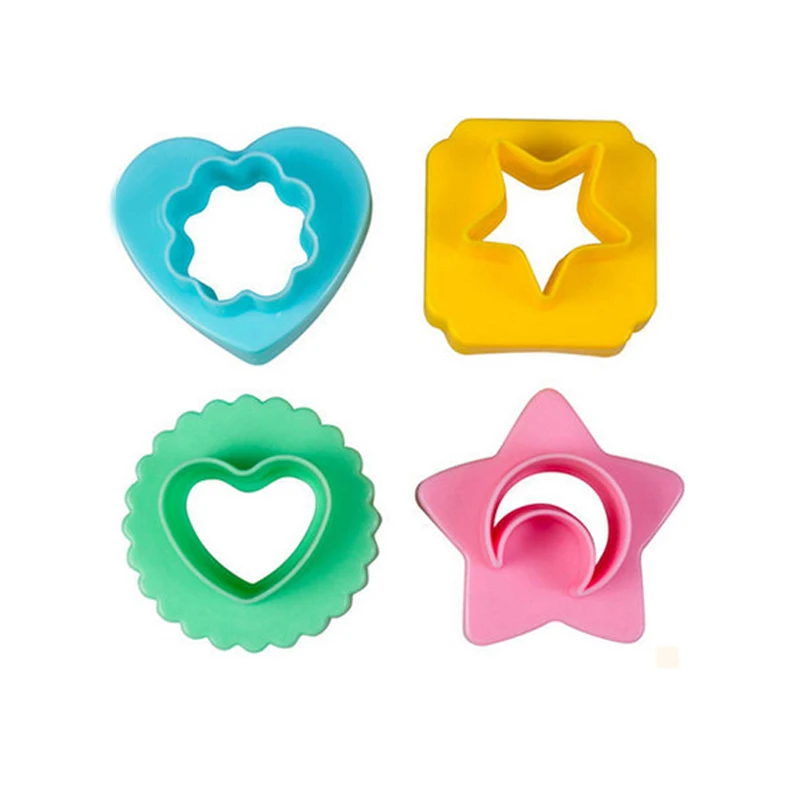 

4pcs/set Plastic Moon/Star/Love/Plum Cookie Cutters Double-Use Food-grade Cake Decorating Bakeware Tools