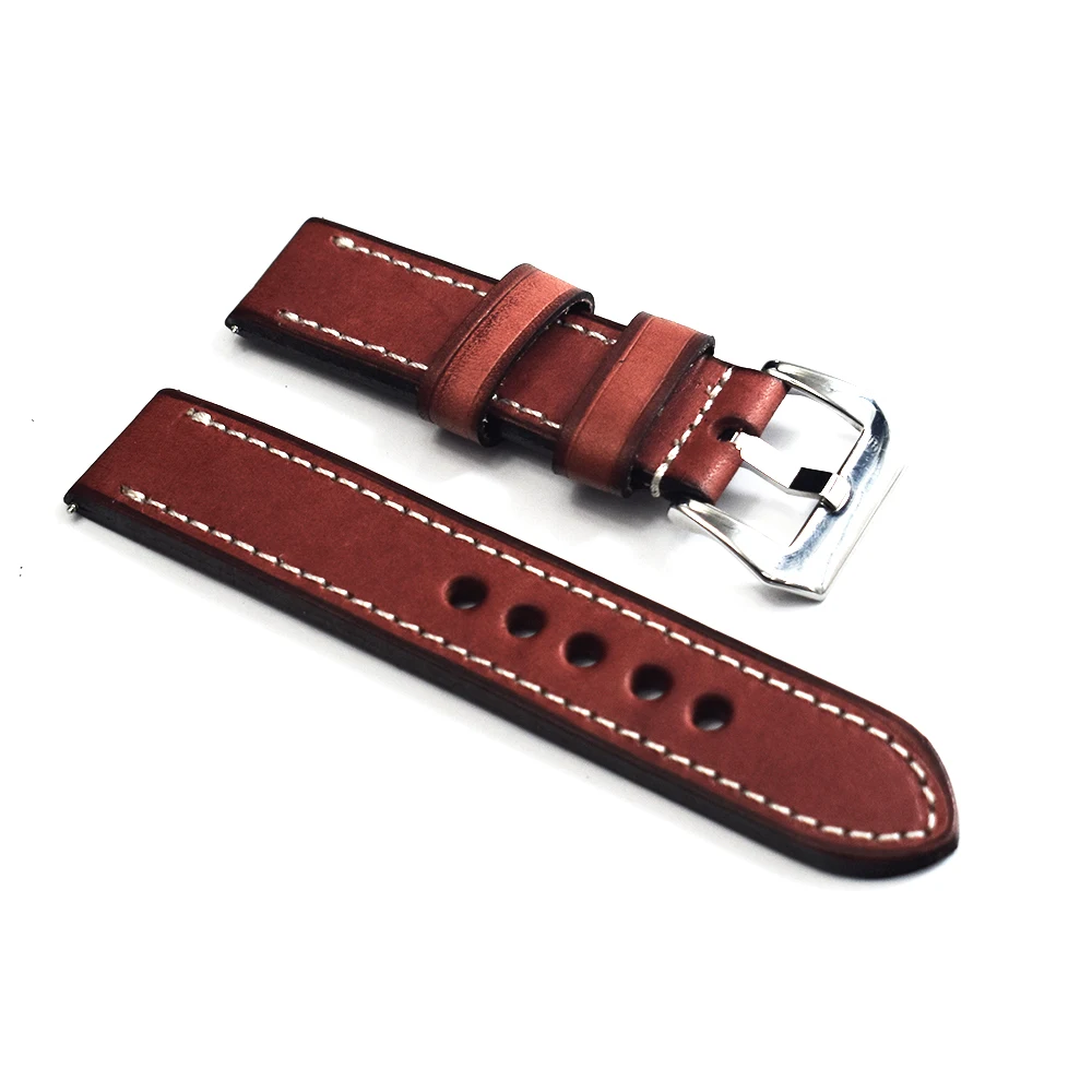 20mm 22mm 24mm Leather Watch Strap Italy Genuine Leather 4 Colors Watchband Brush Buckle Watch Band For Women Man #E