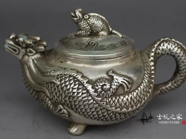 

Very rare Qing Dynasty silve teapot,Dragon,Free shipping