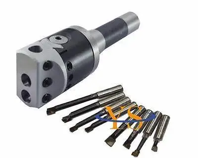 New R8 7/16 arbor F1 -12 50MM boring head and 9pcs boring carbide tips CNC Milling tool