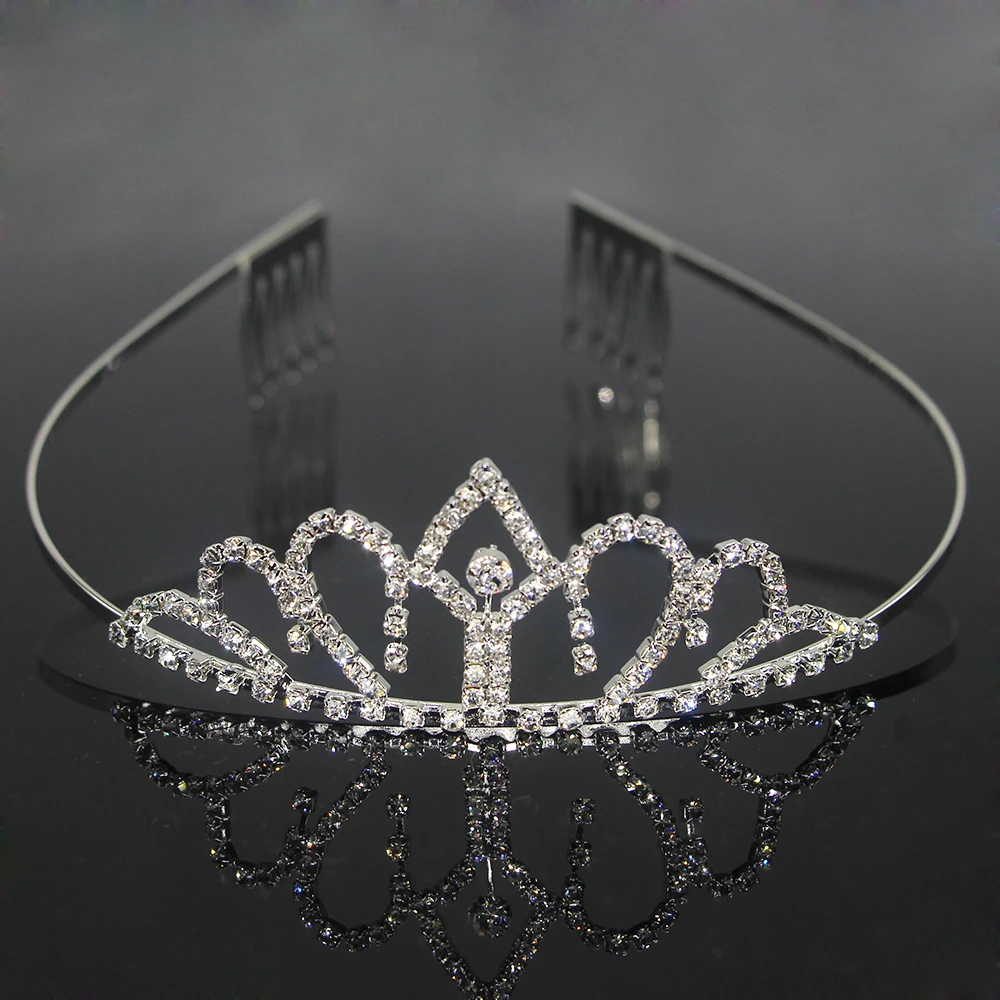 7 Style Princess Crystal Tiara Bridal Headband Kid Girl Prom Crown With Combs Party Accessories Wedding Crown Hair Jewelry Gift