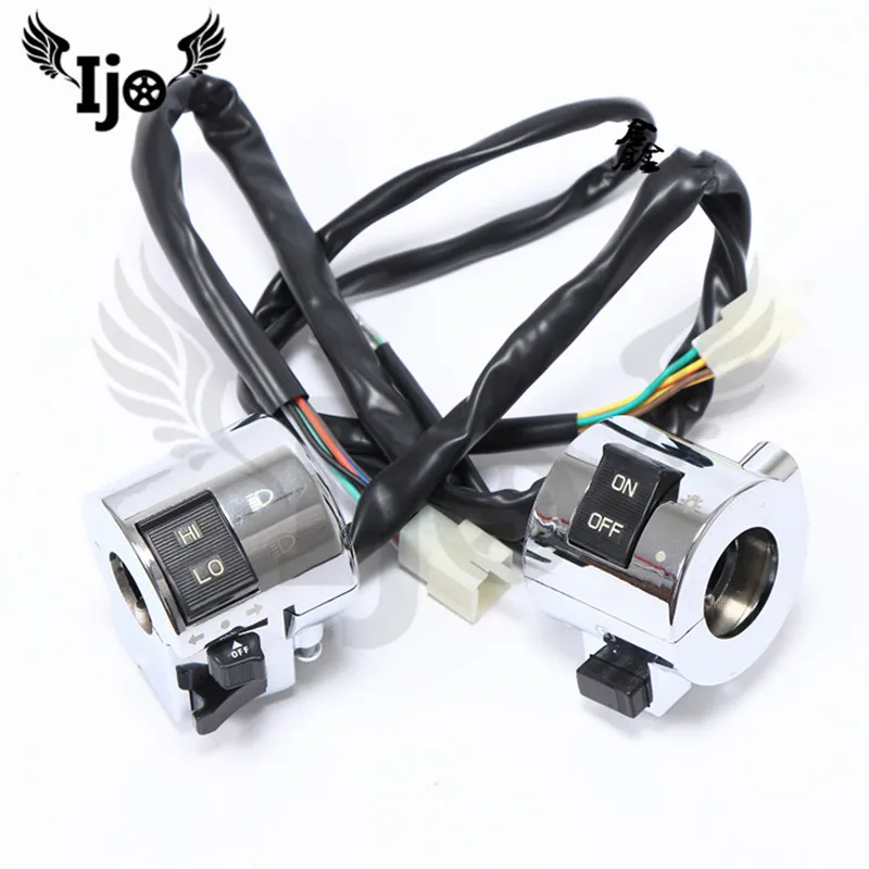 brand chrome silver 25MM moto switches motorbike handlebar controller for Honda Yamaha scooter switch motorcycle accessories