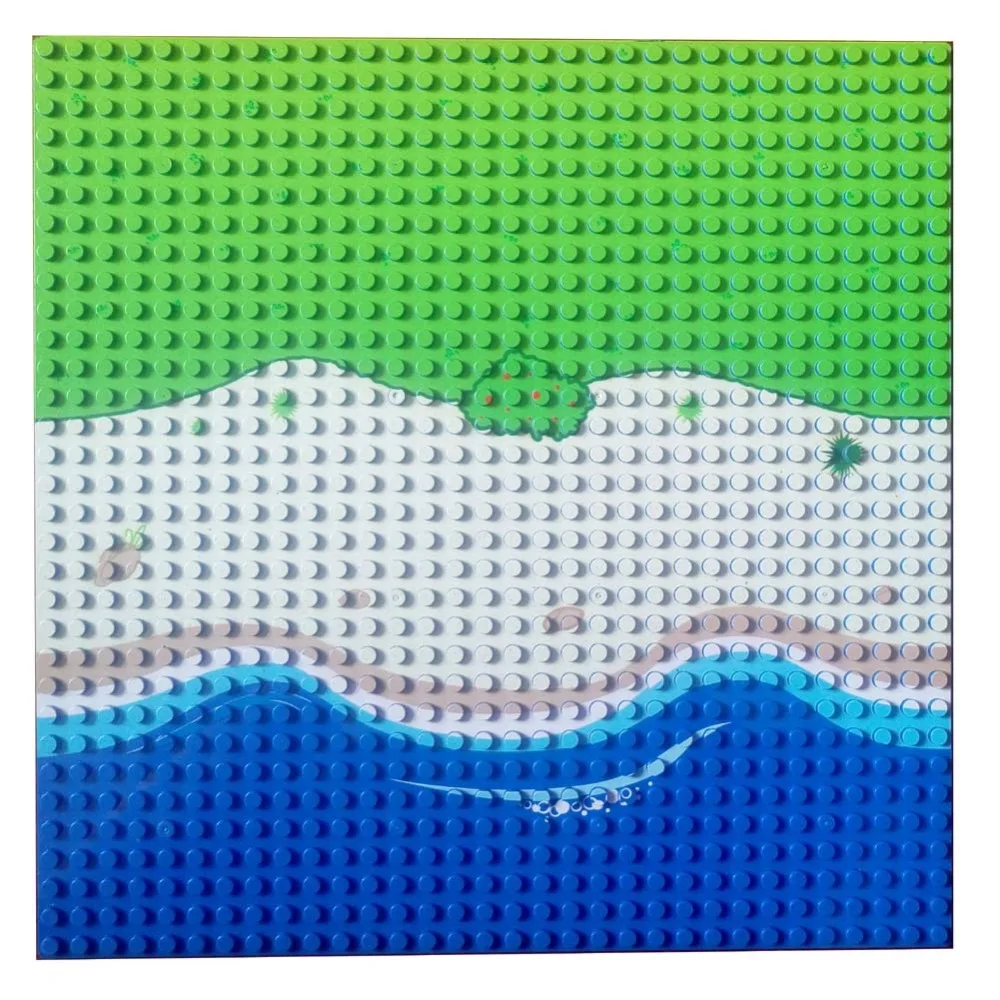 10x10 inch Sea Island Baseplate 32x32 Small Dot Building Block Seabeach Base Plate Long Beach