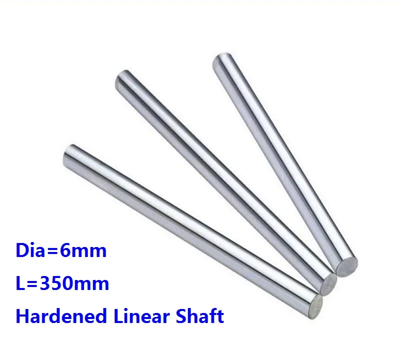 

100pcs/lot Dia 6mm shaft 350mm long Chromed plated linear shaft hardened shaft rod bar rail guide for 3d printer cnc parts