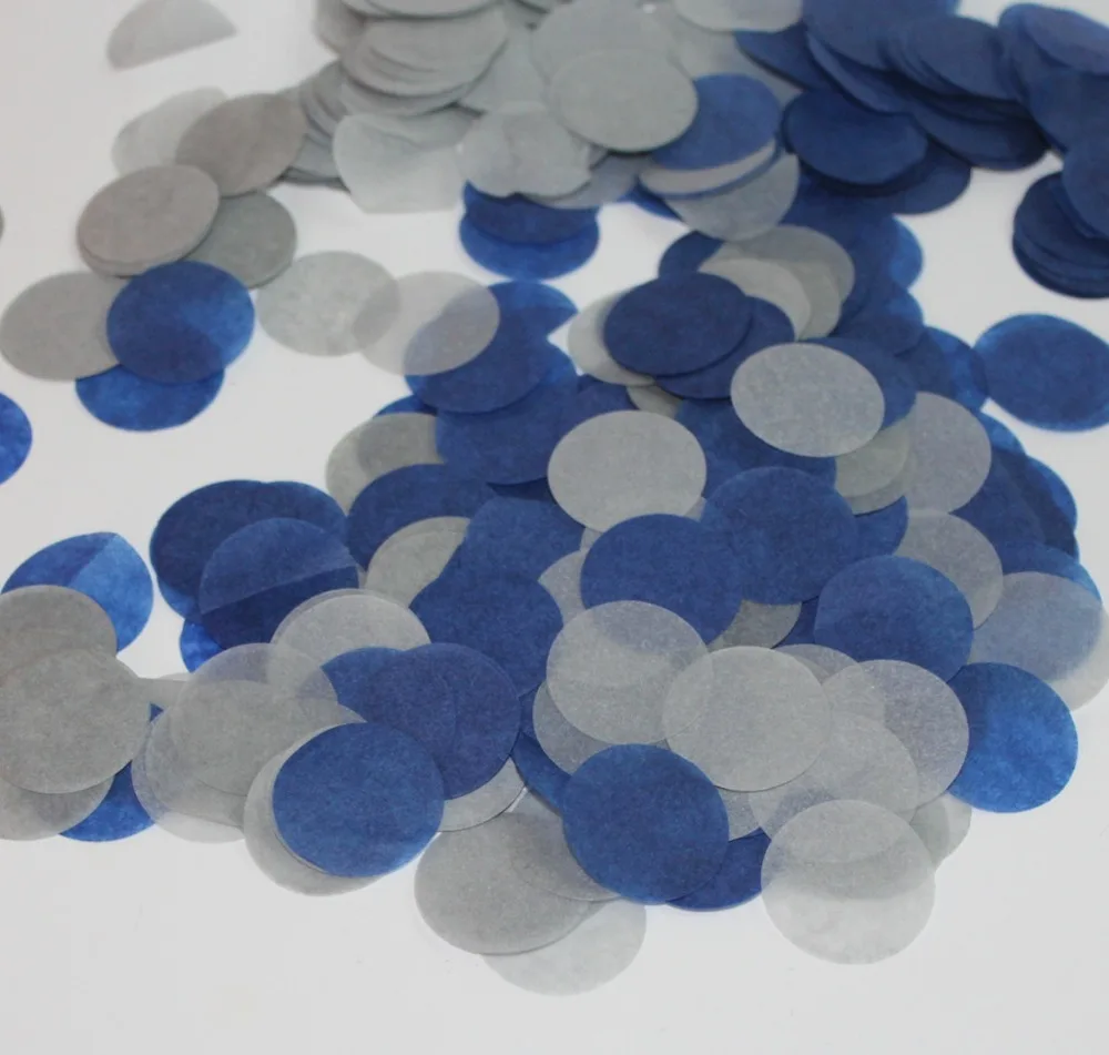 2024 Popular Navy Blue and Grey Fall Wedding Biodegradable Circle Confetti Inspirations Throwing