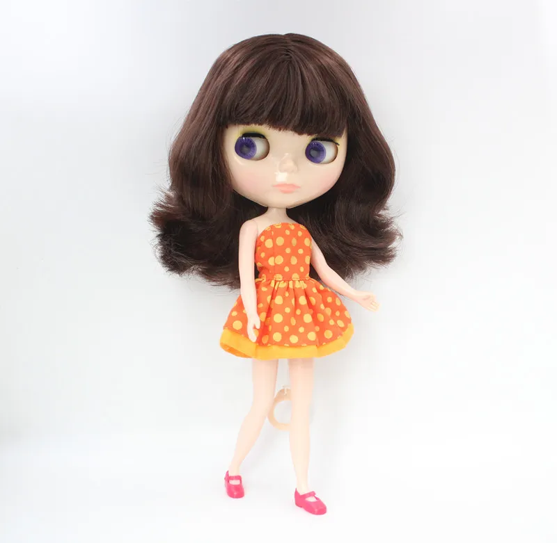 Free Shipping big discount RBL-608 DIY Nude Blyth doll birthday gift for girl 4colour big eye doll with beautiful Hair cute toy