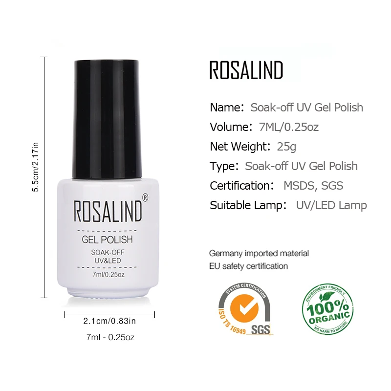 ROSALIND 7ml Basis Top Gel Für Nägel Primer Gel lak Nagellack Set Semi Permanent Nagel Foundation UV LED gel Lack Keine wischen