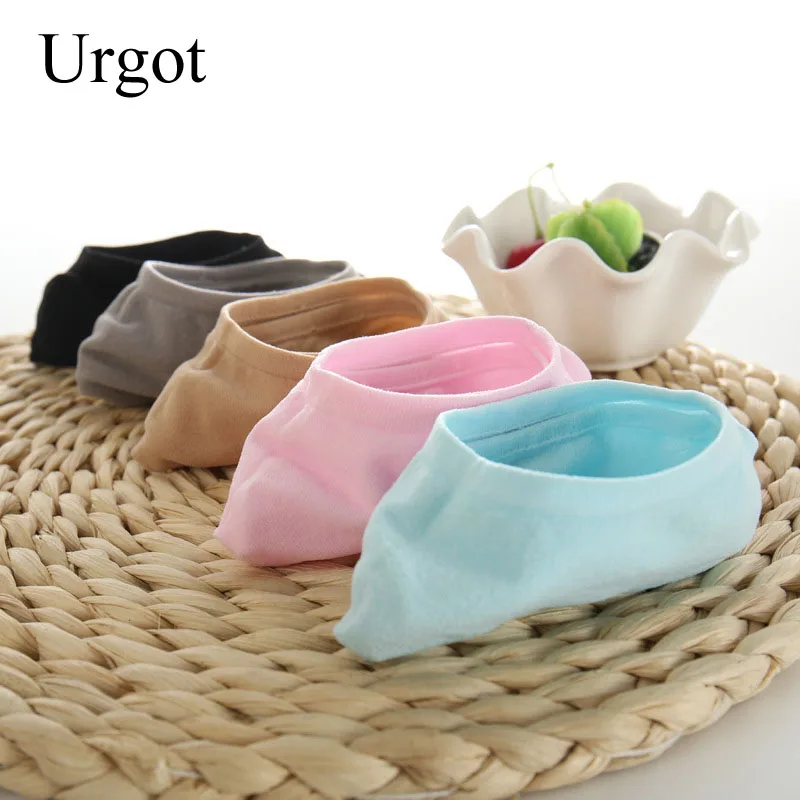 Urgot 10 Pairs Womens Socks Summer thin Breathable Boat Sock Silicone Invisible Silicone Non-slip Female Solid Color Ankle Socks