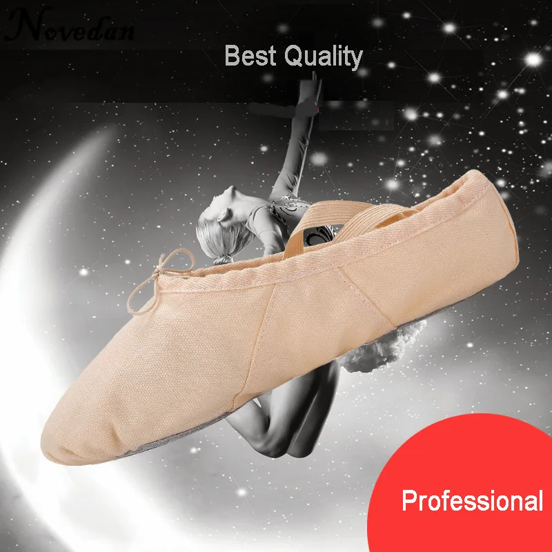 Canvas Flat Slippers White Pink Red Ballet Shoes For Girls Children Woman Yoga Teacher Gym Pointe Dance Shoes