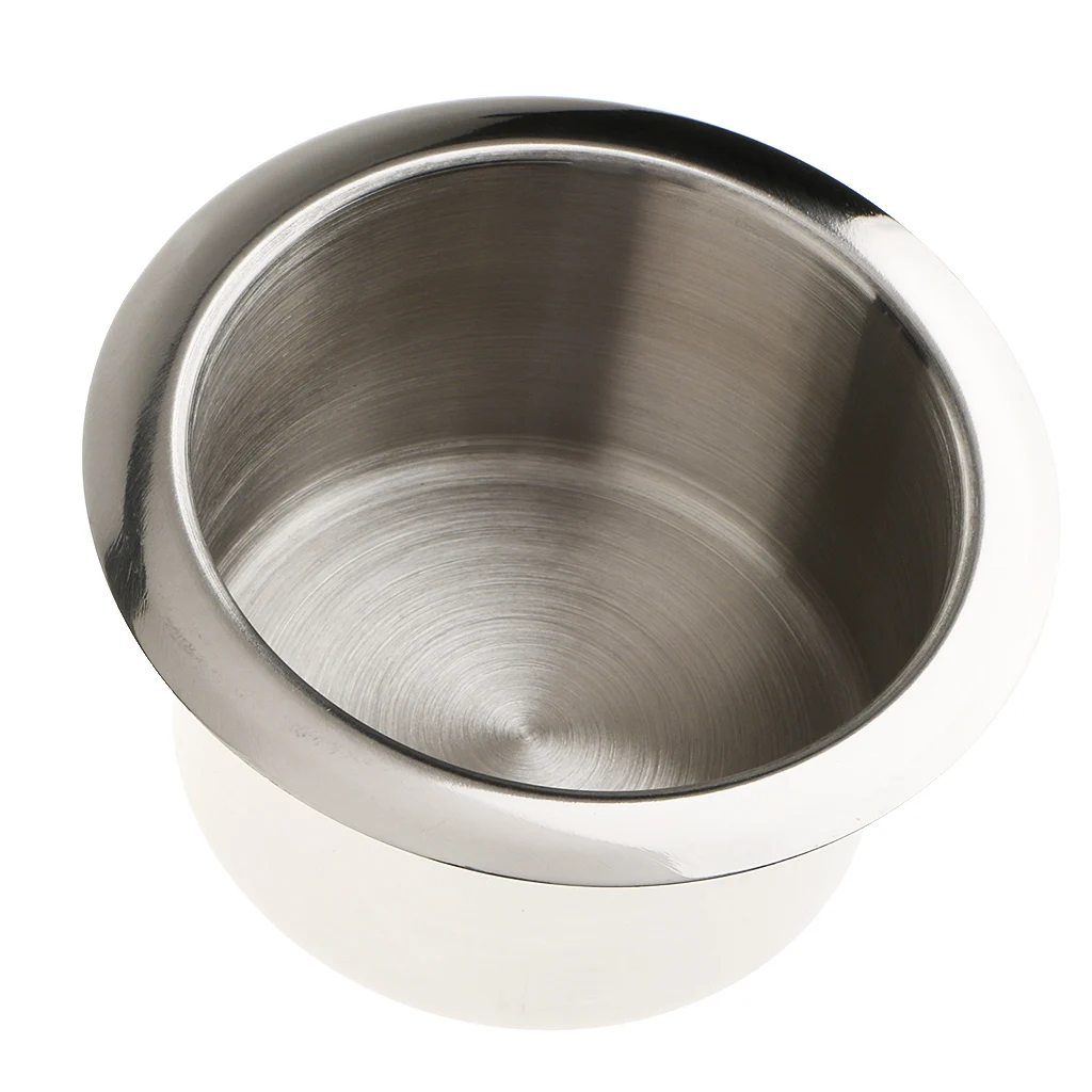 Stainless Steel Poker Table Cup Holder Inserts For Car Boat Truck Marine - 84x55mm