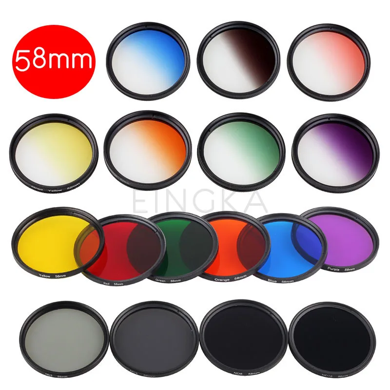 

1 Piece Graduated ND Lens Filter 58mm Thread Caliber for Canon Nikon Sony Pentax Fujifilm Olympus Panasonic Camera Lens