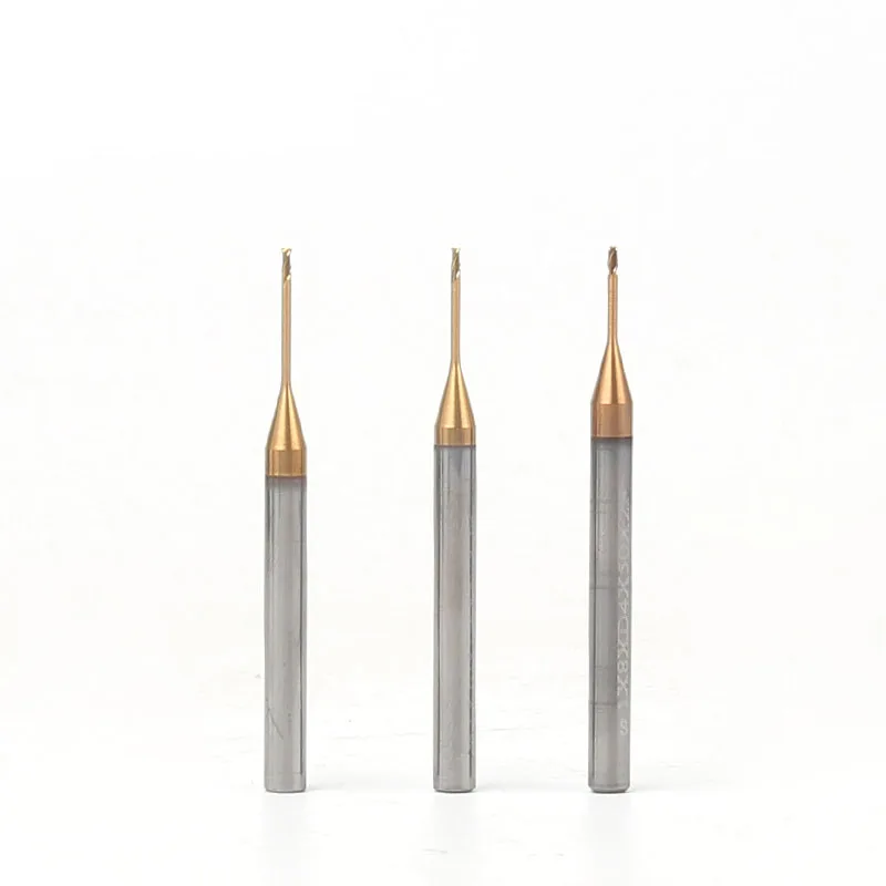 

1pcs 2flute HRC60 degree solid carbide end mill R0.5-R1 long neck ball nose milling cutter for CNC deep processing