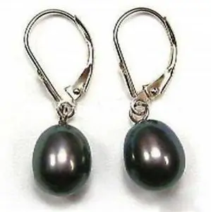 10 pairs wholesale Pretty! Black Akoya Cultured Pearl Earring AAA 8-9MM