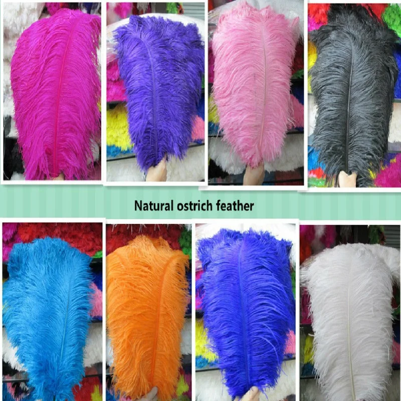 

Wholesale Hard rod 100pcs/lot natural Ostrich Feathers 35-40cm /14-16" Wedding Christmas Decorations Cosplay DIY