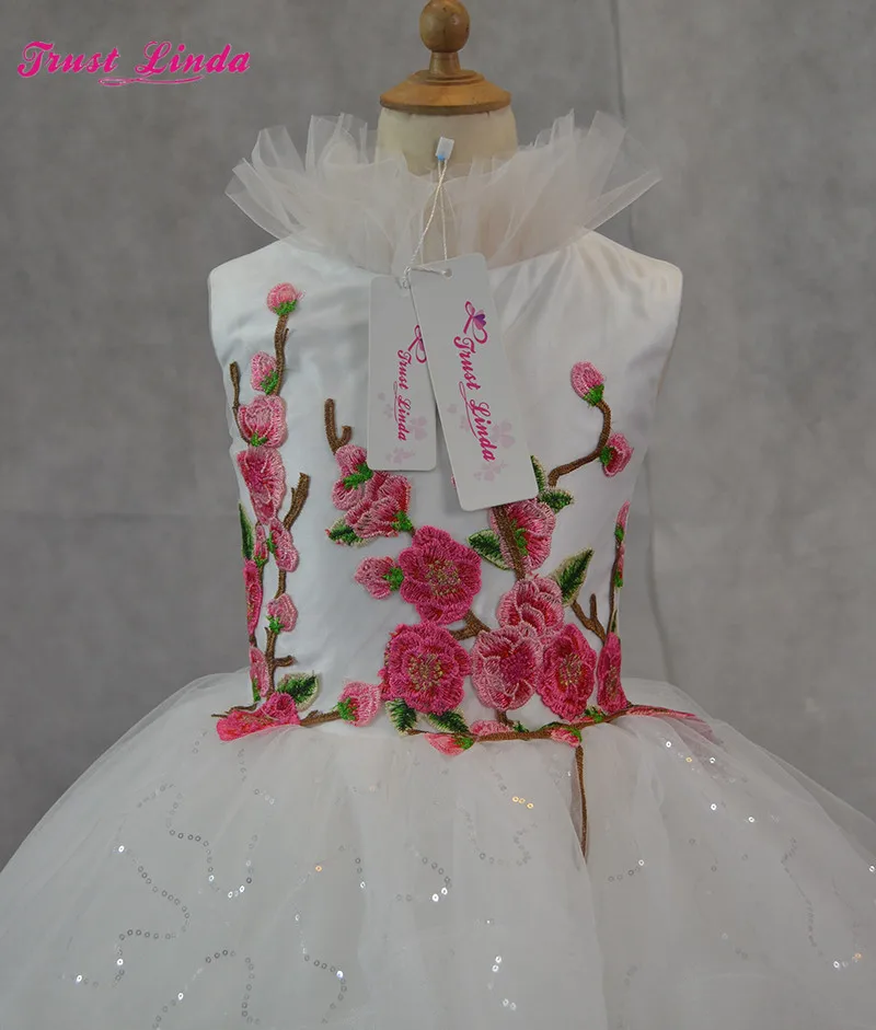 Árabe do vintage princesa vestidos da menina de flor para o casamento vestido de baile 3d flores florais rendas em camadas menina comunhão vestido