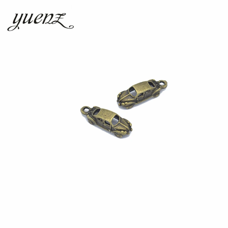 YuenZ 10pcs 2 colour Alloy Metal Antique Sliver car Charm Jewelry Making DIY Handmade Craft 21*7mm J157