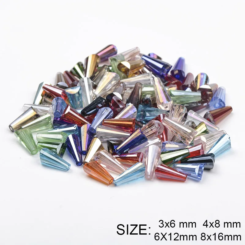 

Tower shape Austrian crystal beads conical loose beads glass ball 3*6mm 4*8mm 6*12mm 8*16mm supply bracelet Jewelry Making DIY