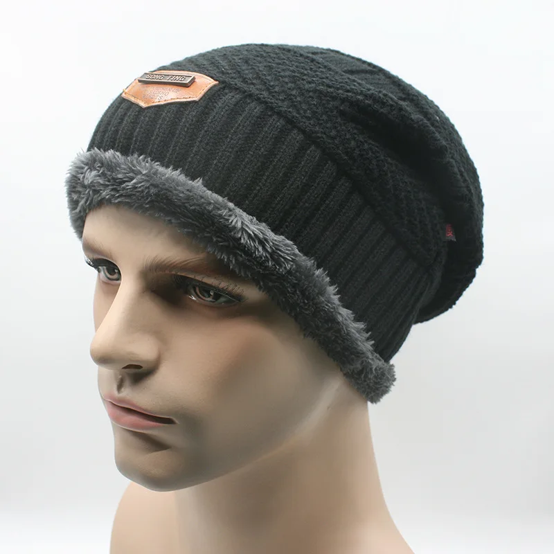 Fashion Men Beanies Knit Cap Winter Hat For Man knitted Caps Boys Thicken Skullies Fashion Warm knit Beanie 2018 Bonnet Femme