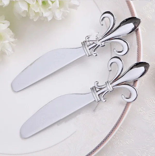 Free shipping Fleur de Lis Chrome Spreader wedding bridal shower Wedding Decoration Baptism Gift Birthday Souvenir100sets