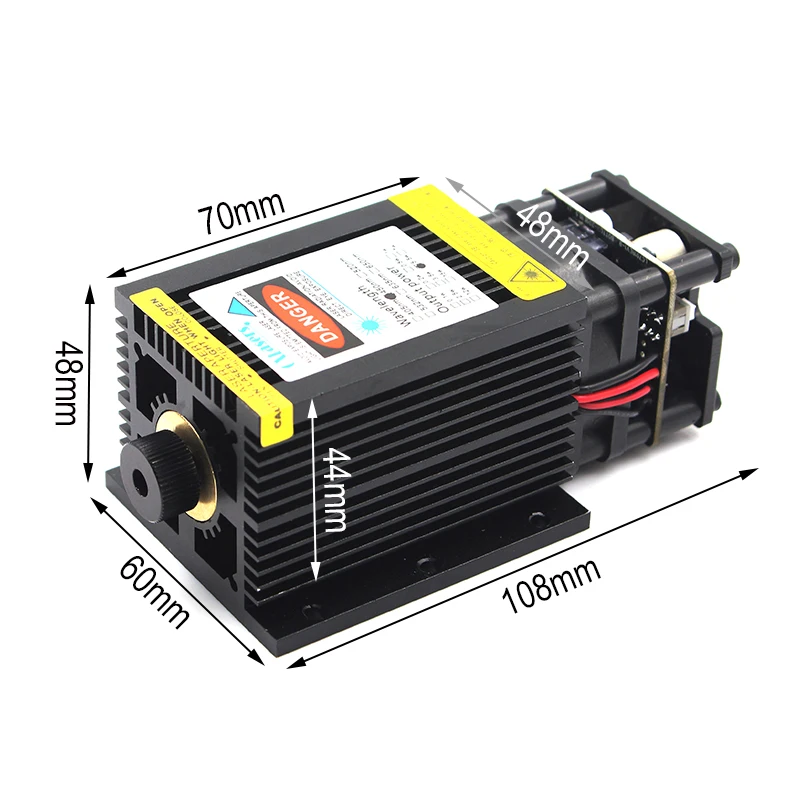 oxlasers HEAVY DUTY 5500mw 5.5W Focusable blue laser modules with Big Heat Sink for CNC DIY laser wood router with PWM