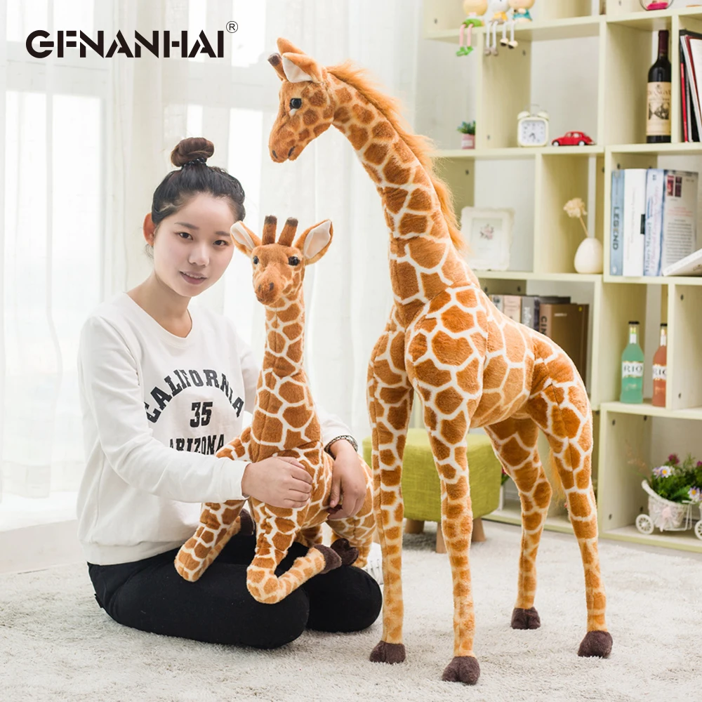 Brinquedo de pelúcia tamanho gigante, brinquedo de pelúcia de girafa, tamanho grande 100/120cm para crianças, em casa, 1 peça presente de aniversário da decoração