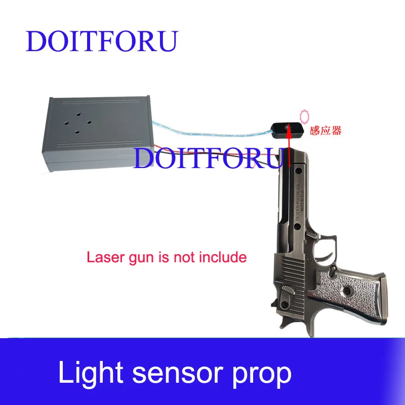 Real room escaping game one light sensor prop laser flashlight to escape magic torch to open the lock