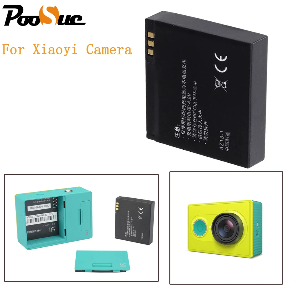 Xiao mi yi  xiaoyi battery 1010mAh 3.7V  AZ13-1 Li-ion  battery For xiaomi yi xiaoyi Action camera accessories