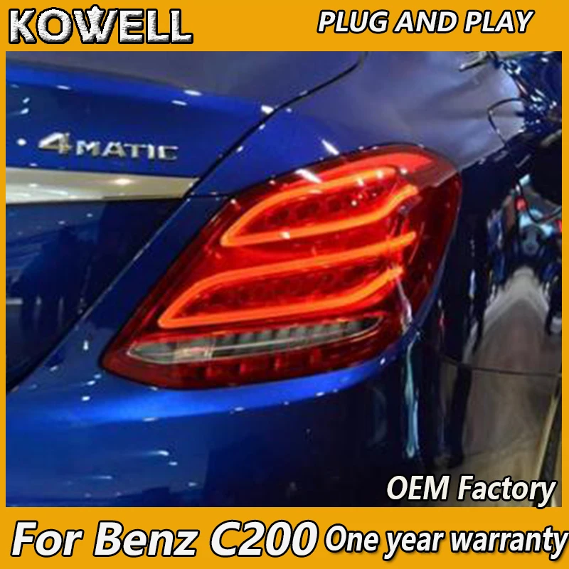 

KOWELL Car Styling for Mercedes-Benz W205 C180 C200 C260 C280 C300 LED Taillight Rear Lamp Parking Brake Turn Signal Lights