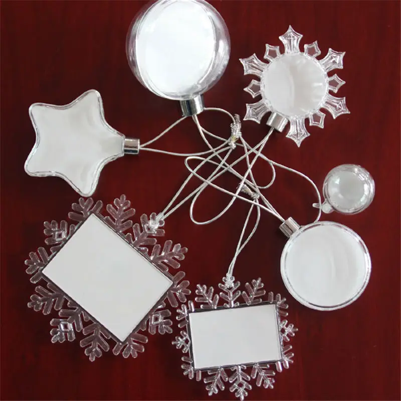 sublimation christmas blank Plastic charm personalized blank consumables hot transfer printing  DIY christmas ornament 25pcs/lot