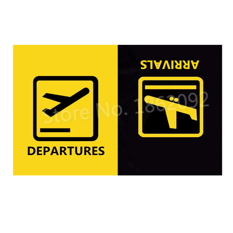 Funny Arrivals Departures Welcome Doormat Novelty Arrival Departure Entrance Floor Mats Non Slip Rubber Aviation Rug Airplane