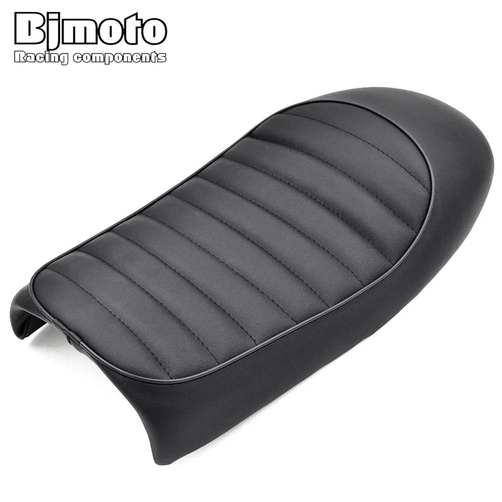 BJMOTO 1 Set Black Hump Cafe Racer Vintage Motorcycle Seat Cover For KAWASAKI Suzuki Honda GS KZ CB100 CB125 CB175 CB200 CB350