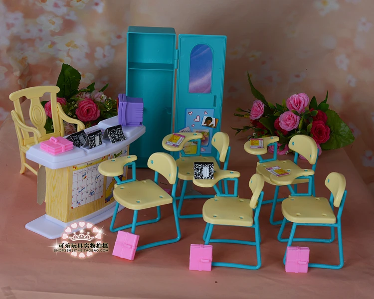 Accessories for 30cm bjd dolls teacher classroom school kitchen for 30cm furniture pool Wardrobe closet bed bathtub bathroom description 5
