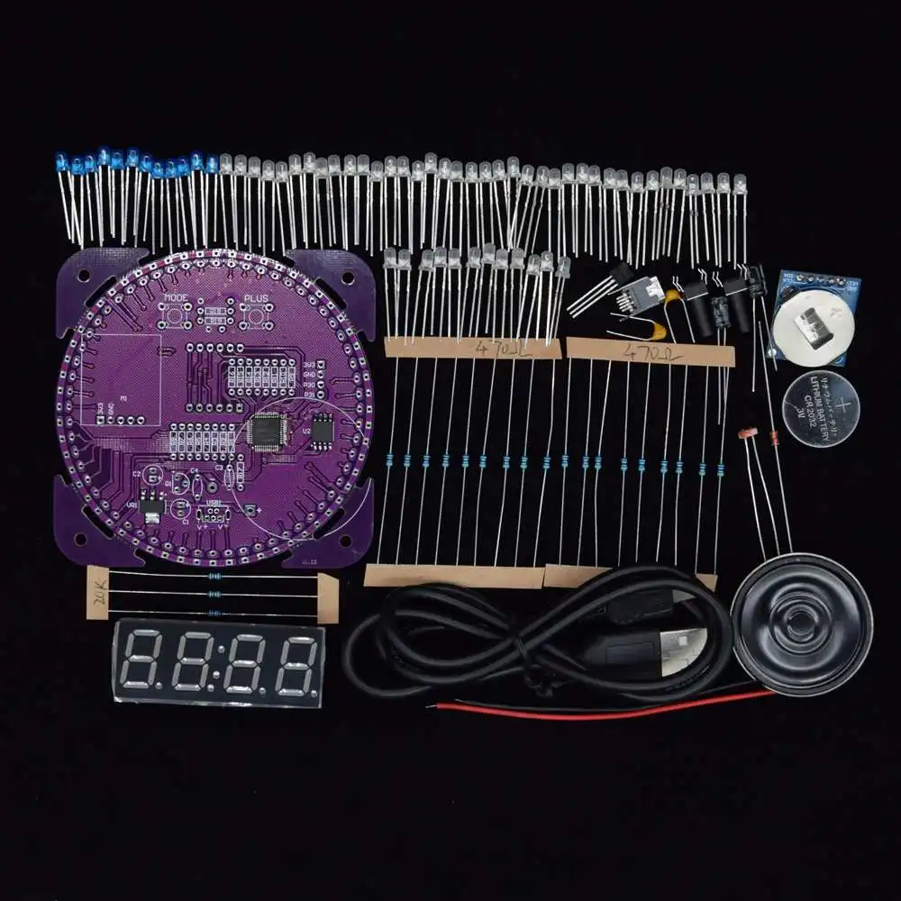 Quarta Generazione FAI DA TE EC1838A DS1302 di Controllo Della Luce di Rotazione HA PORTATO Orologio Elettronico Kit di Rotazione Elettronico Timer