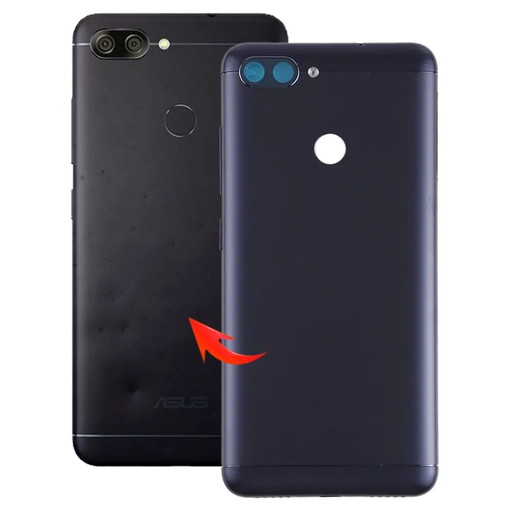 For Asus Zenfone Max Plus (M1) / ZB570TL Back Cover with Camera Lens & Side Keys Replacement repair parts (Black)