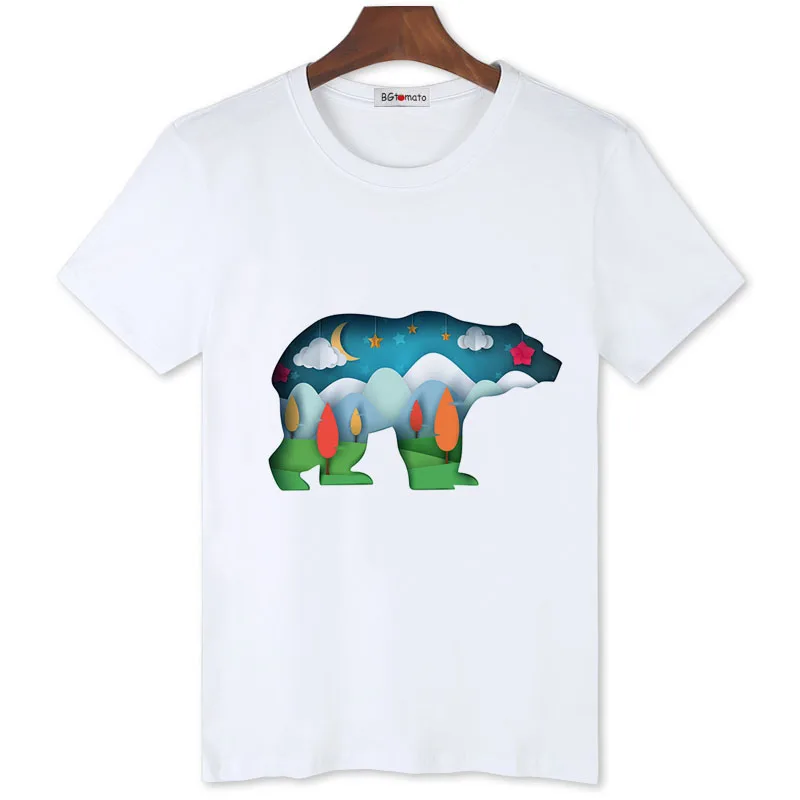 BGtomato Environmentalism Polar bear T-shirt popular casual Tees good quality comfortable short shirts for men hip hop tops