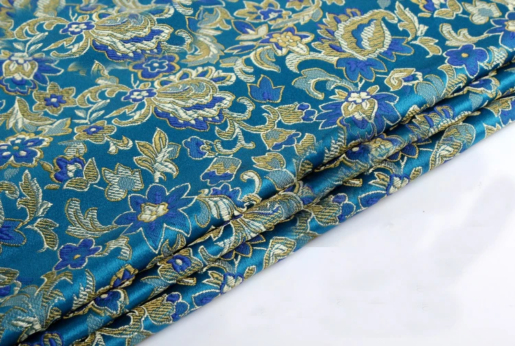 Blue Jacquard damask fabric for patchwork,wedding dress,upholstery sofa home decoration