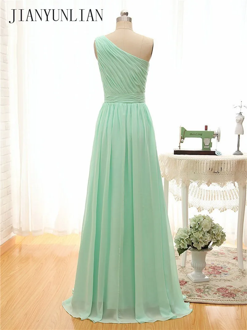 Hot Sale Chiffon Halter Styles Many Color A Line Simple Girls Coral Mint Green Bridesmaid Dresses Long for Wedding Party